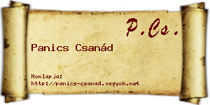 Panics Csanád névjegykártya